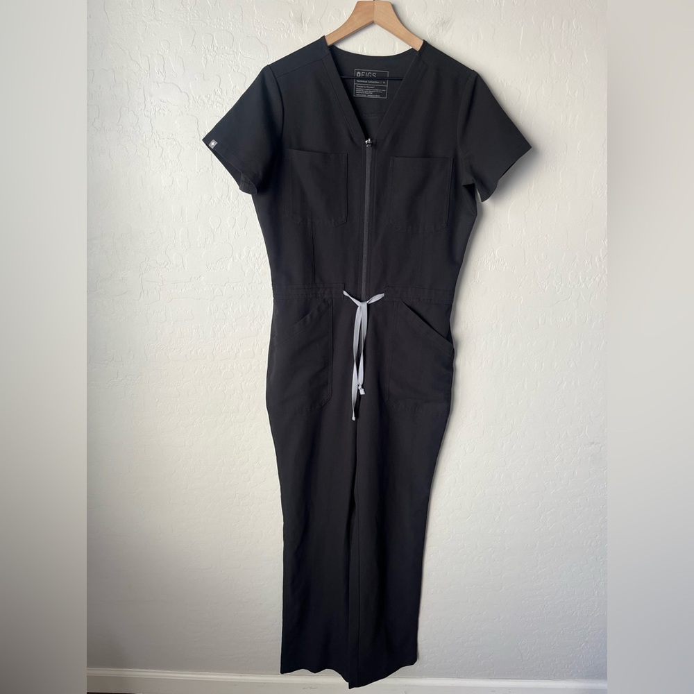 Figs Straight Leg Jumpsuit in Black - Picture 4 of 10